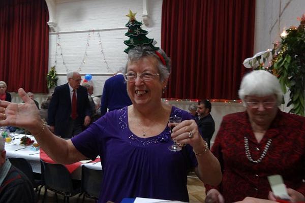 There's always one and yes the Christmas tree is actually on Christine's head.jpg